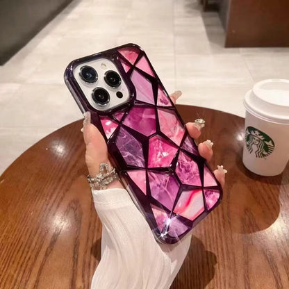 3D Diamond Design Marble Stone Phone Cover for OPPO A18 Back Case Purple Onezeros.in