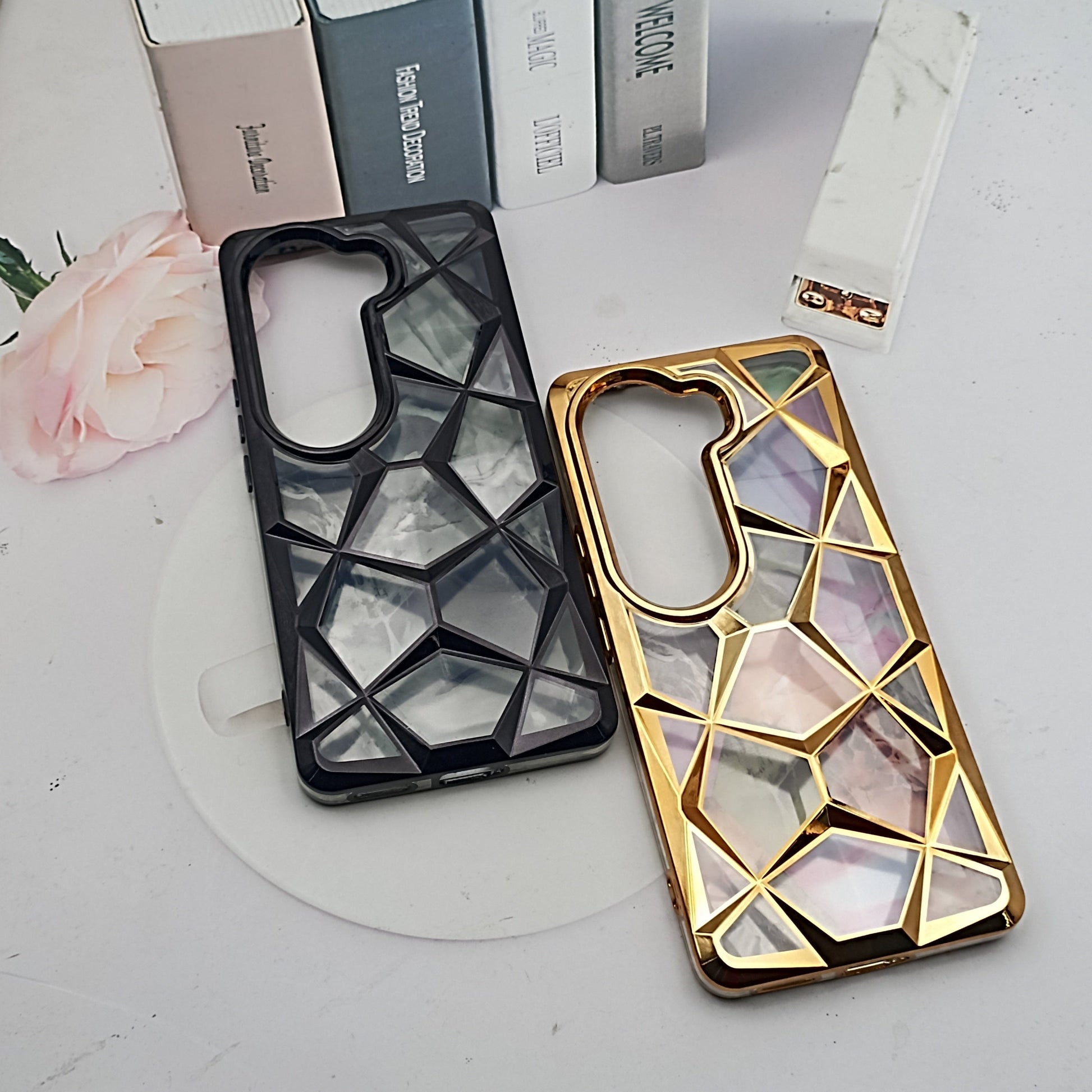 3D Diamond Design Marble Stone Phone Cover for Vivo V40E Back Case Onezeros.in