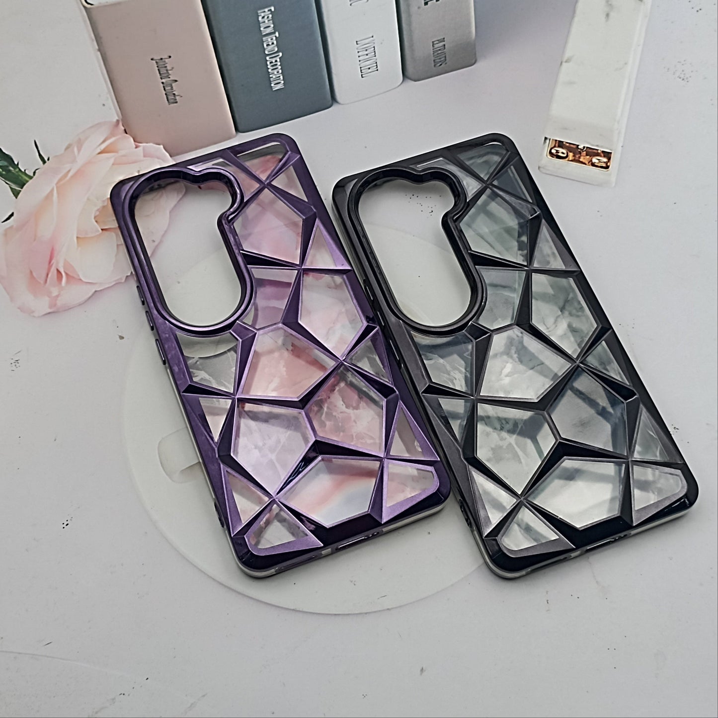 3D Diamond Design Marble Stone Phone Cover for Vivo V40E Back Case Onezeros.in