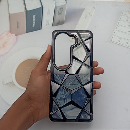 3D Diamond Design Marble Stone Phone Cover for Vivo V40E Back Case Black Onezeros.in