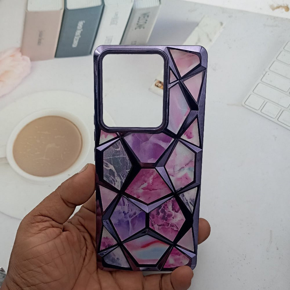 3D Diamond Design Marble Stone Phone Cover for Vivo Y200 Pro Back Case Onezeros.in