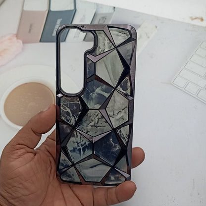 3D Diamond Design Marble Stone Phone Cover for Vivo Y300 Back Case Black Onezeros.in