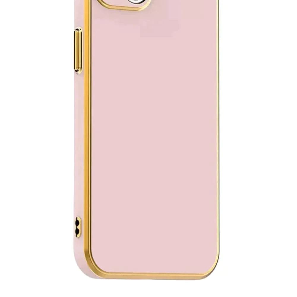 6D Golden Edge Chrome Back Cover For iQOO 11 5G Phone Case Pink Onezeros.in