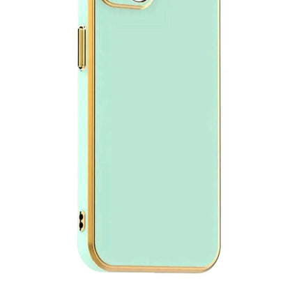 6D Golden Edge Chrome Back Cover For iQOO 11 5G Phone Case Mint Green Onezeros.in