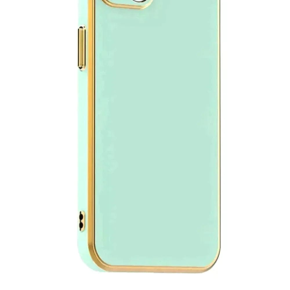 6D Golden Edge Chrome Back Cover For OnePlus 10T 5G Phone Case Mint Green Onezeros.in