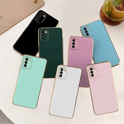 6D Golden Edge Chrome Back Cover For OnePlus 10T 5G Phone Case Onezeros.in