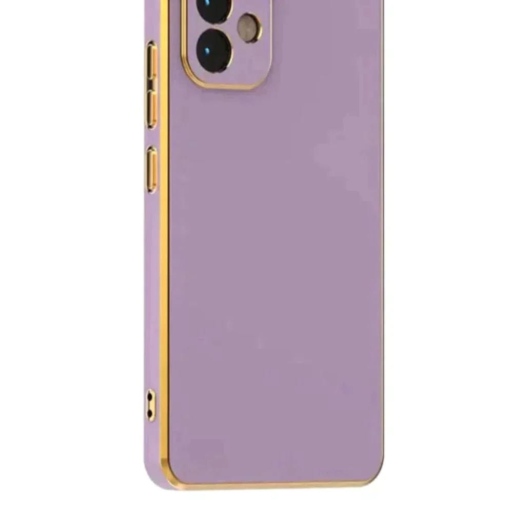 6D Golden Edge Chrome Back Cover For POCO C3 Phone Case Purple Onezeros.in