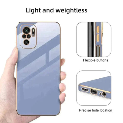 6D Golden Edge Chrome Back Cover For POCO F3 Phone Case Onezeros.in