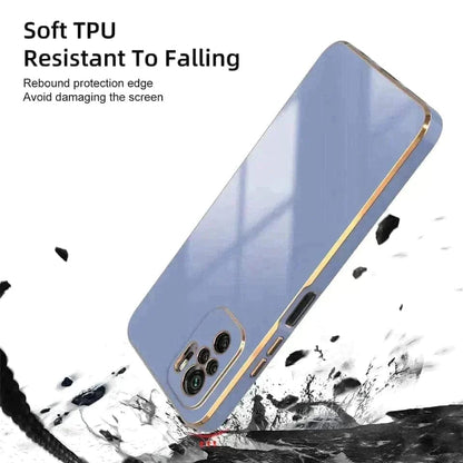 6D Golden Edge Chrome Back Cover For POCO M3 Pro 5G Phone Case Onezeros.in