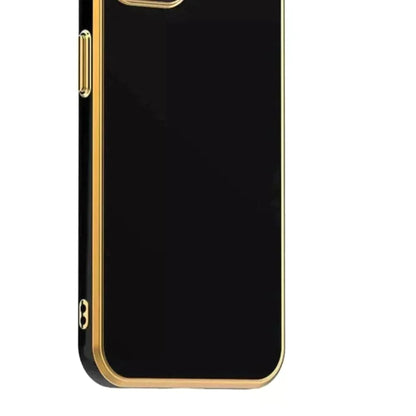 6D Golden Edge Chrome Back Cover For POCO M4 Pro 5G Phone Case Black Onezeros.in