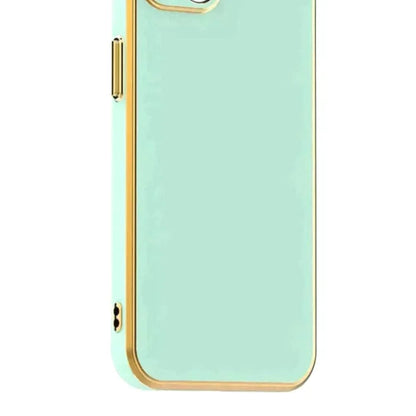 6D Golden Edge Chrome Back Cover For POCO X2 Phone Case Mint Green Onezeros.in