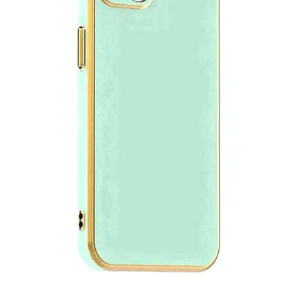 6D Golden Edge Chrome Back Cover For Samsung A03s Phone Case Mint Green Onezeros.in