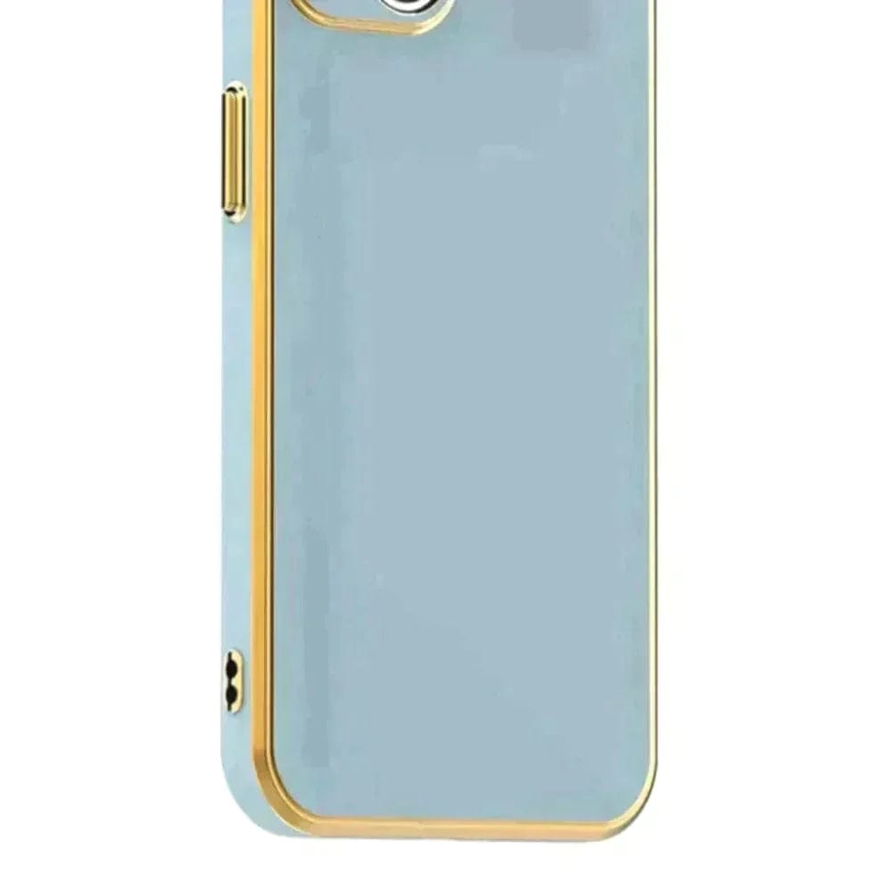 6D Golden Edge Chrome Back Cover For Vivo T1 44w Phone Case Sky Blue Onezeros.in