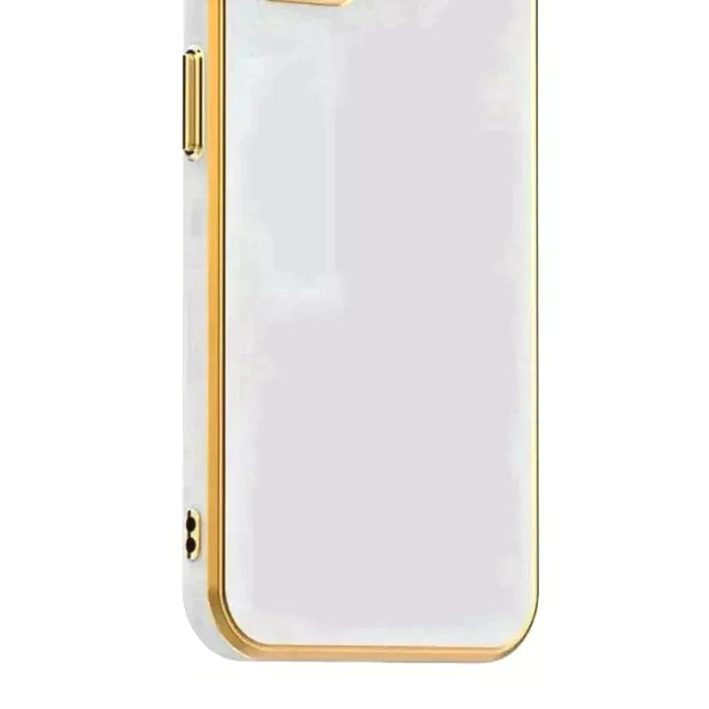 6D Golden Edge Chrome Back Cover For Vivo T1 44w Phone Case White Onezeros.in