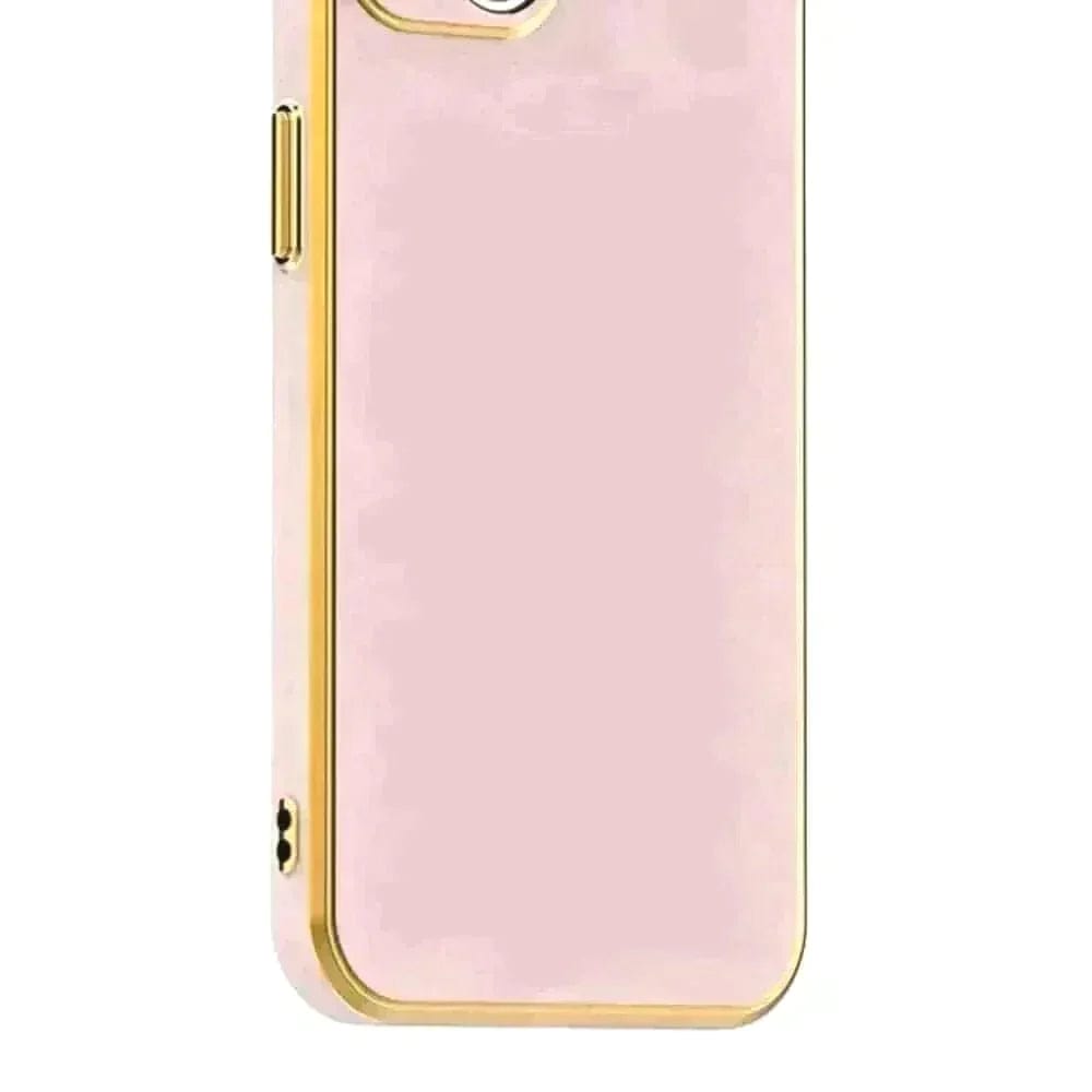 6D Golden Edge Chrome Back Cover For Vivo T1 44w Phone Case Pink Onezeros.in