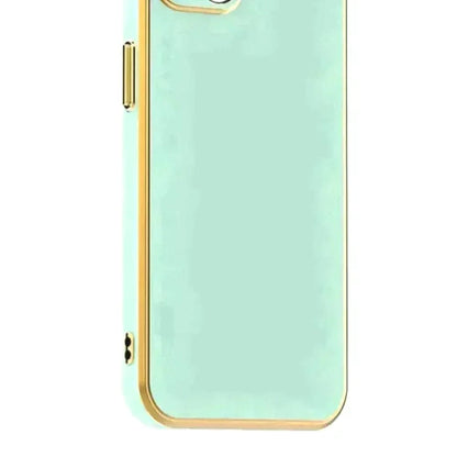 6D Golden Edge Chrome Back Cover For Vivo T1 44w Phone Case Mint Green Onezeros.in