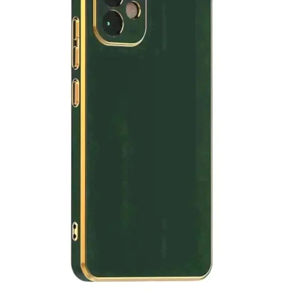 6D Golden Edge Chrome Back Cover For Vivo T1 44w Phone Case Dark Green Onezeros.in