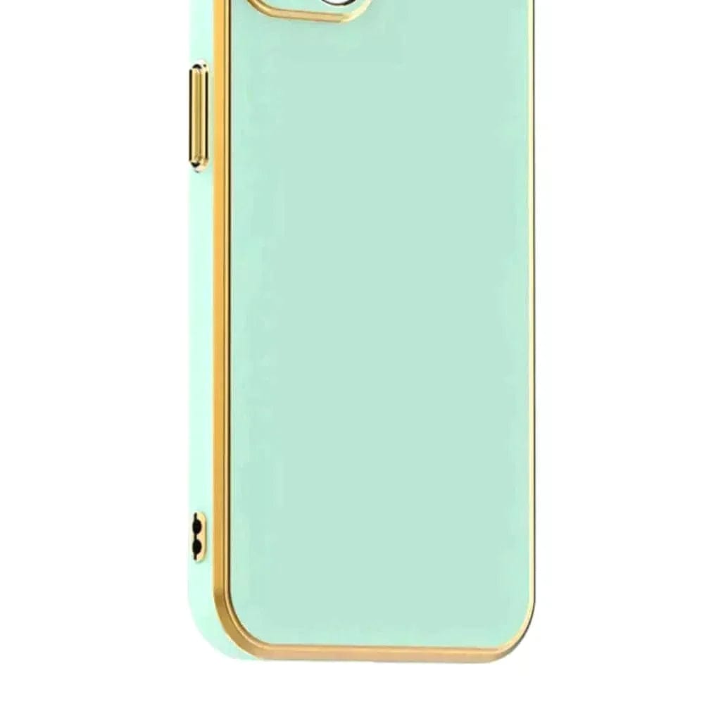 6D Golden Edge Chrome Back Cover For Vivo T2x 5G Phone Case Mint Green Onezeros.in