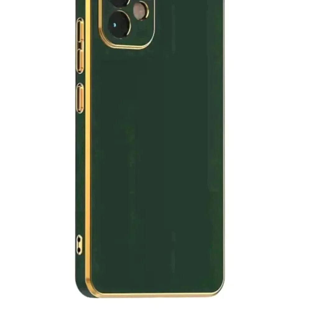 6D Golden Edge Chrome Back Cover For Vivo V25 Pro Phone Case Dark Green Onezeros.in