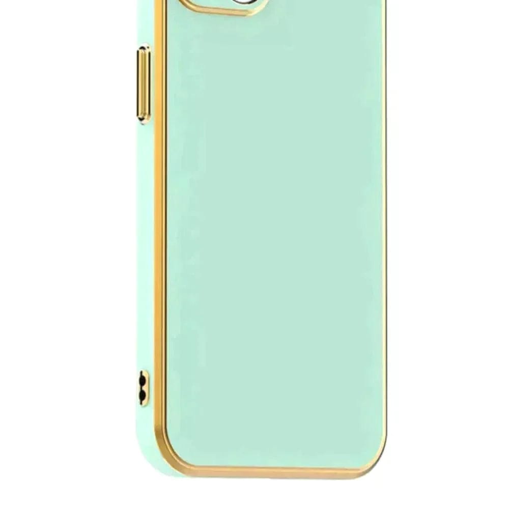 6D Golden Edge Chrome Back Cover For Vivo x80 Pro Phone Case Mint Green Onezeros.in