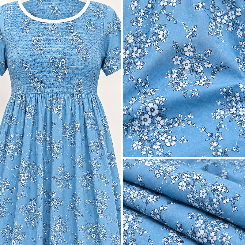 Veni's Women's Floral Printed Stretchable Nighty with One Side Pocket & Detachable Chest Padding