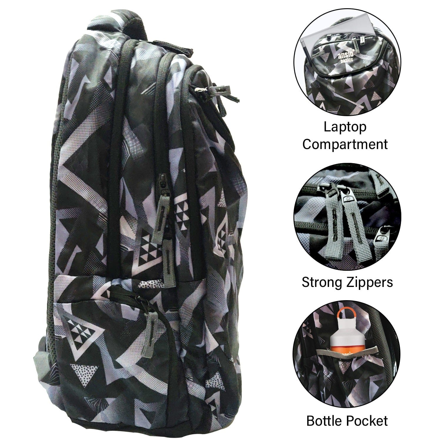 ANSIO School/College Backpack with 4 Compartments Onezeros.in