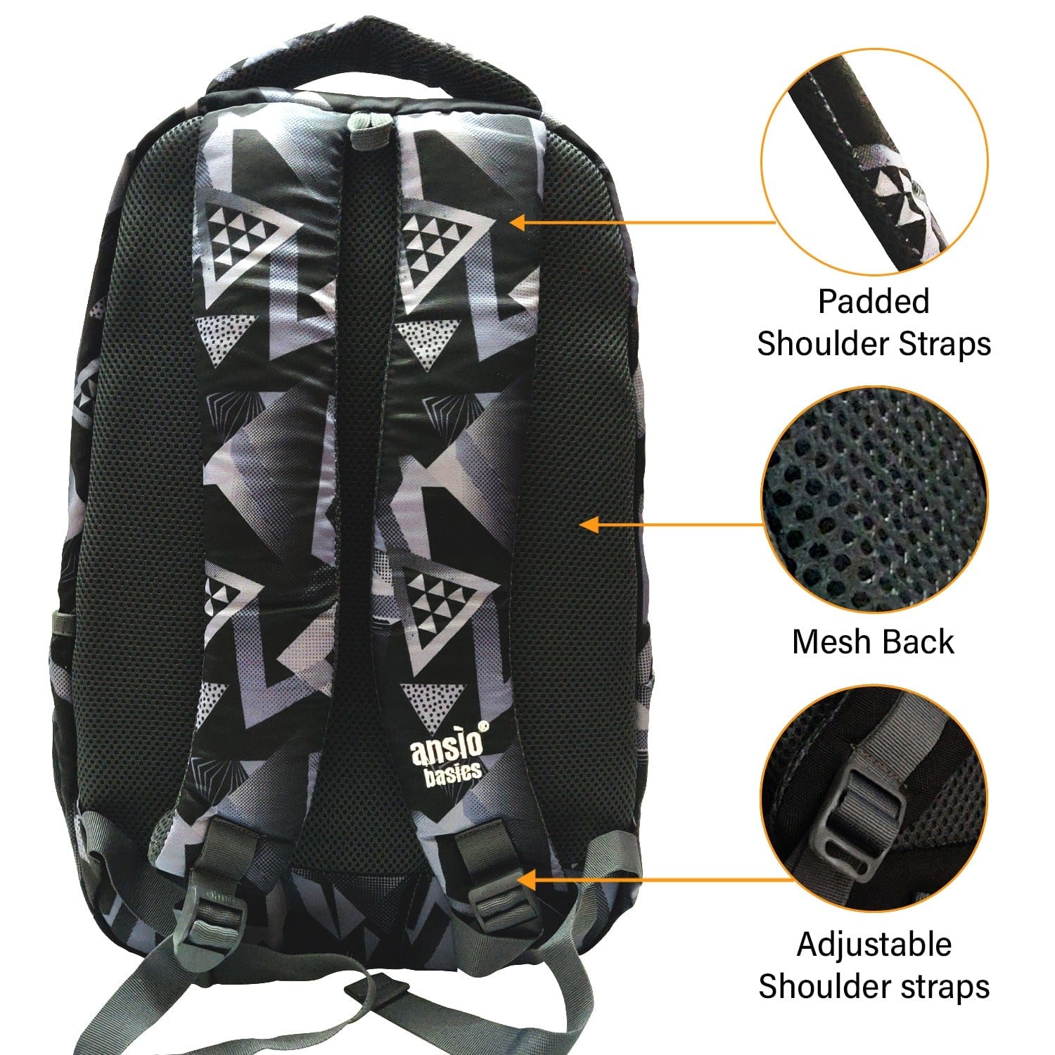 ANSIO School/College Backpack with 4 Compartments Onezeros.in