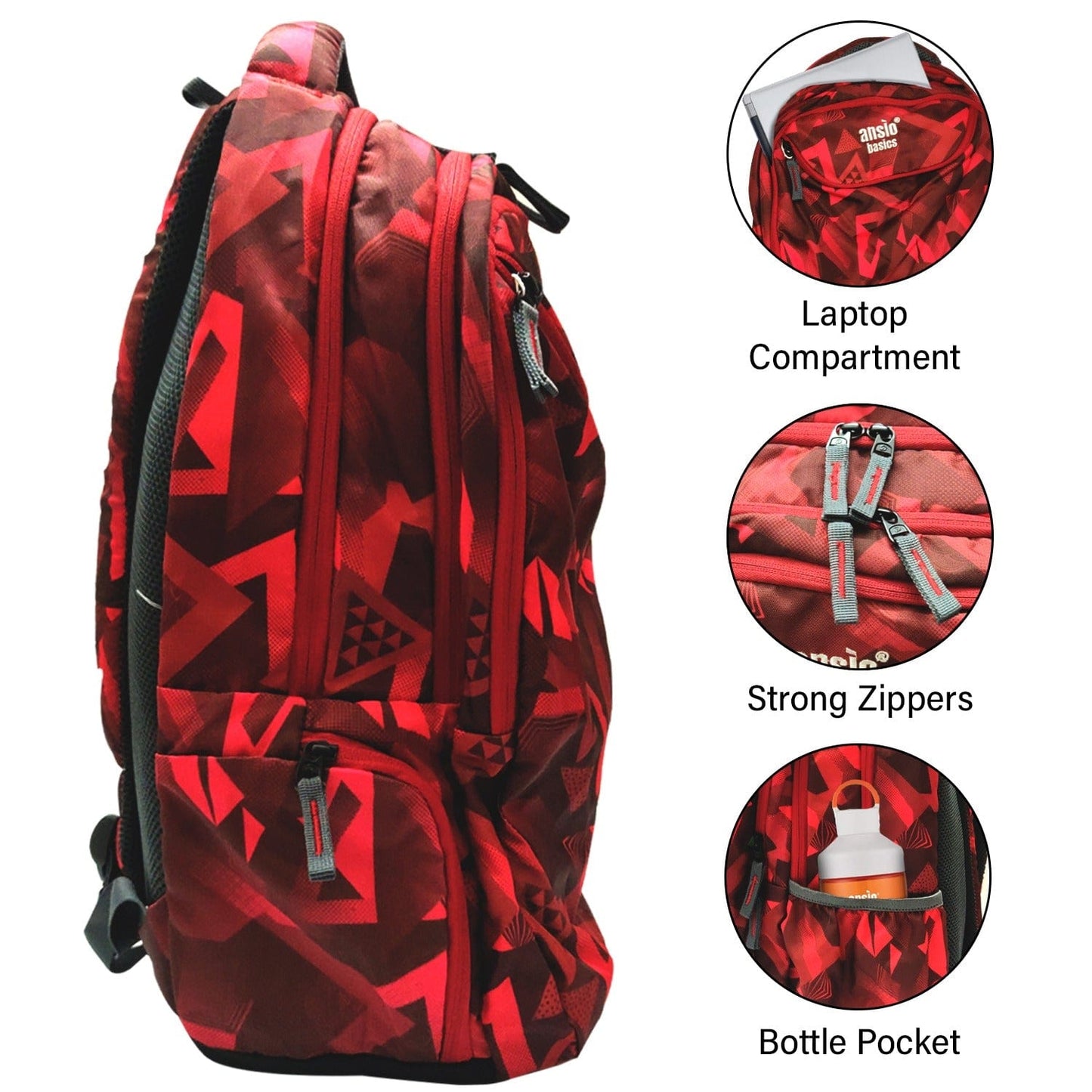 ANSIO School/College Backpack with 4 Compartments Onezeros.in