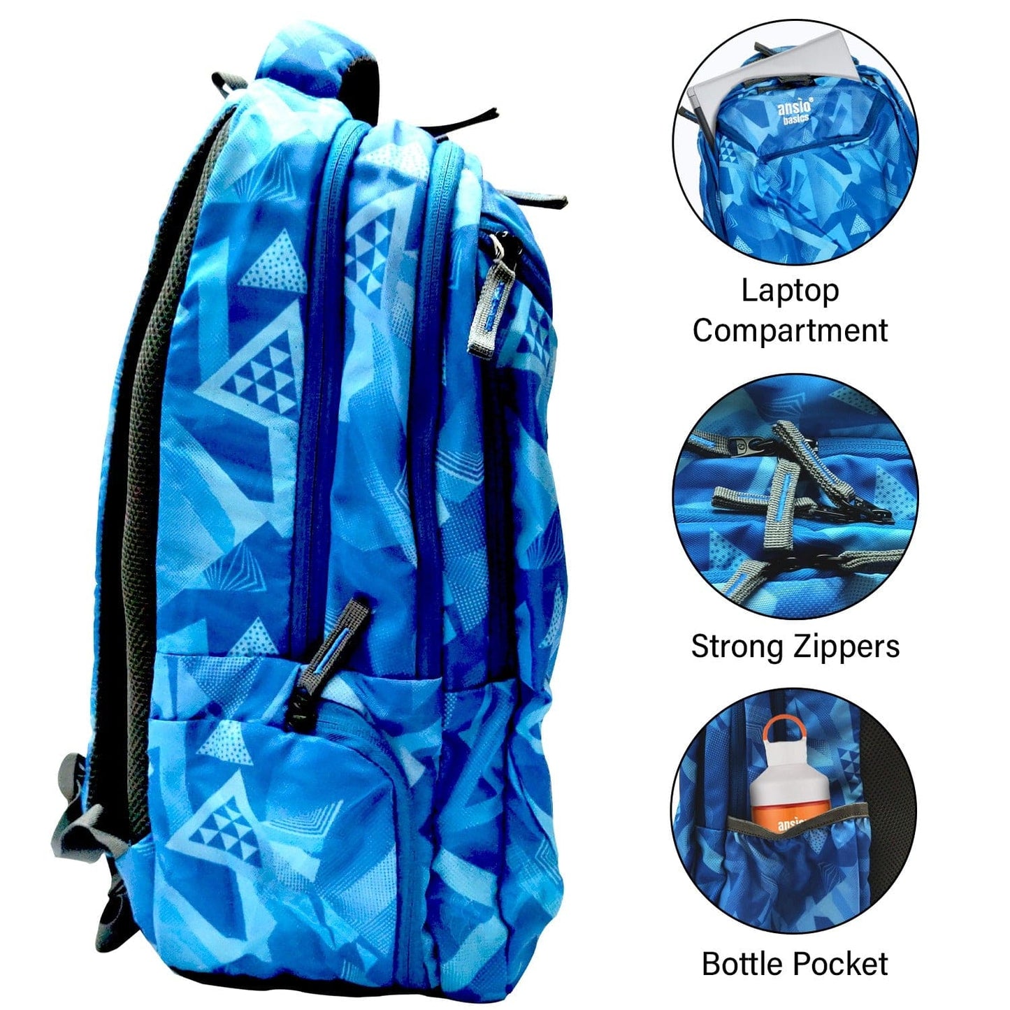 ANSIO School/College Backpack with 4 Compartments Onezeros.in