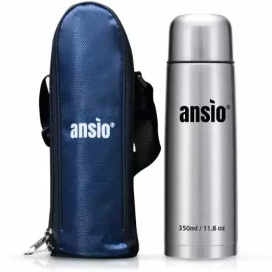 Ansio Stainless Steel Bullet Flasks - 350ml Silver Onezeros.in