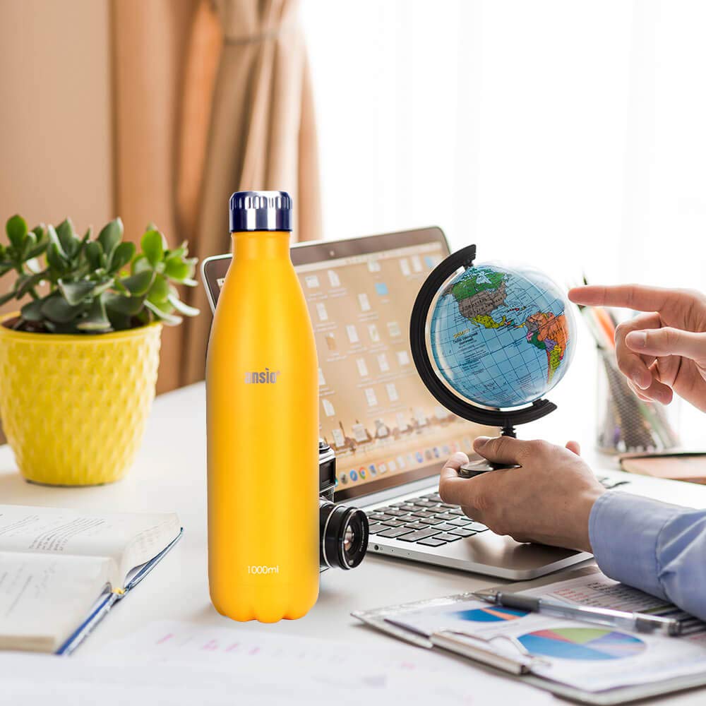 ANSIO Stainless Steel Water Bottle (1000ml) Onezeros.in