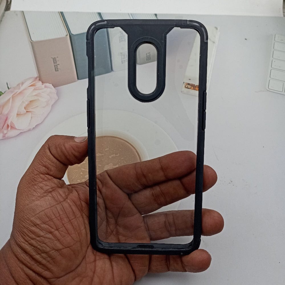 BERLOK Transparent Phone Case For Oneplus 7 Back Cover Black Onezeros.in