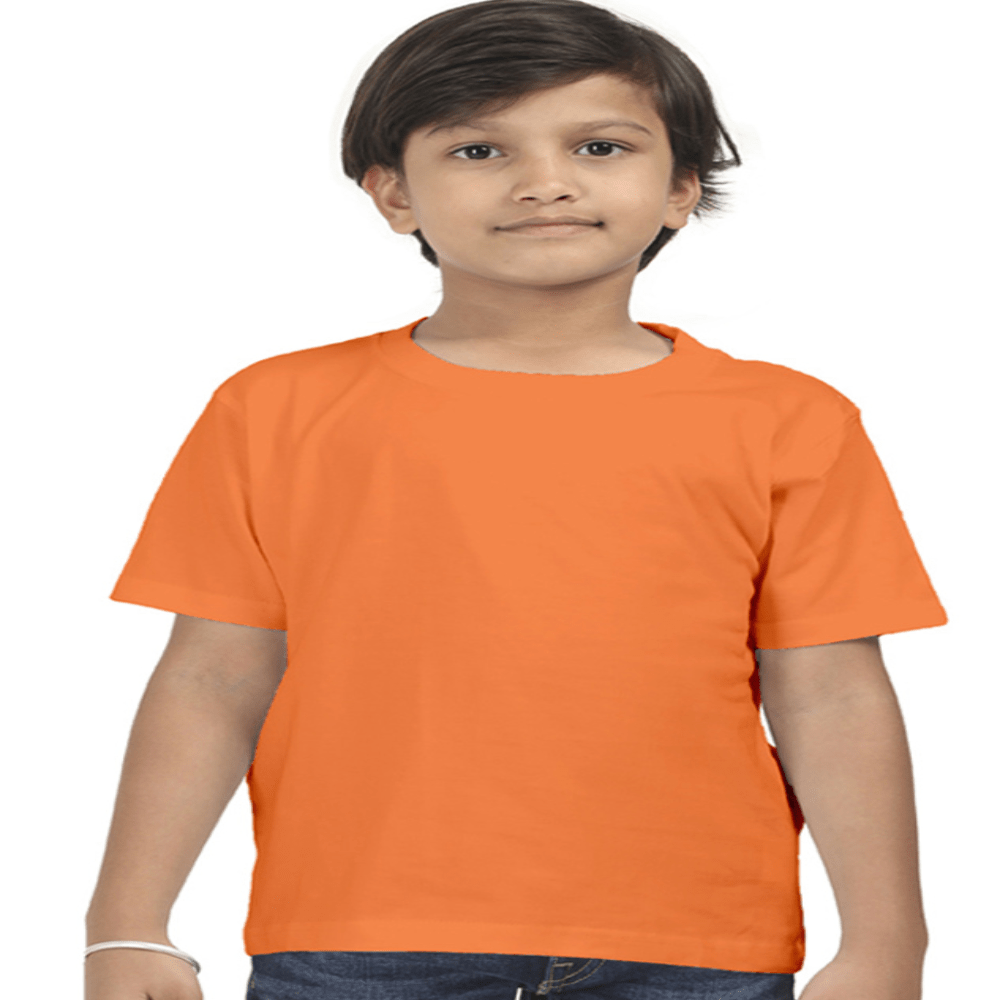 Boys Cotton T-Shirt Orange / 0-12M Qikink