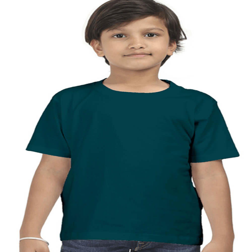 Boys Cotton T-Shirt Petrol Blue / 0-12M Qikink