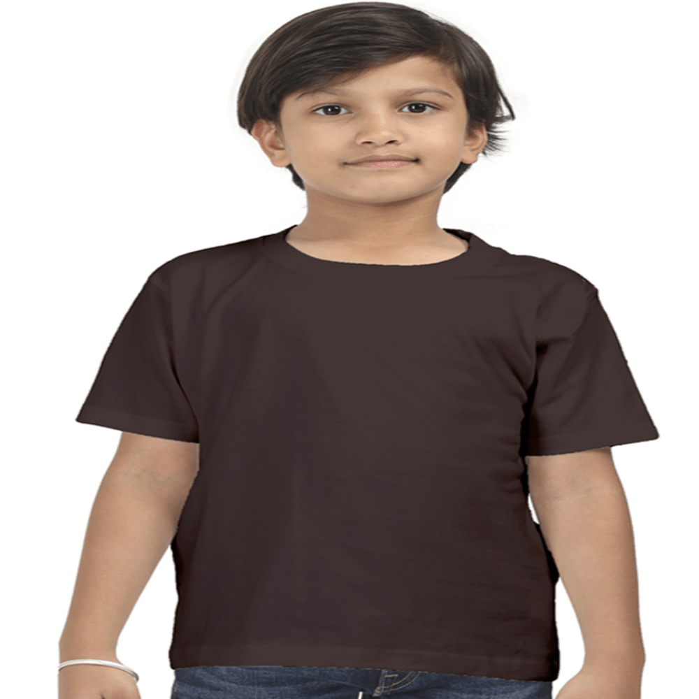 Boys Cotton T-Shirt Coffee Brown / 0-12M Qikink