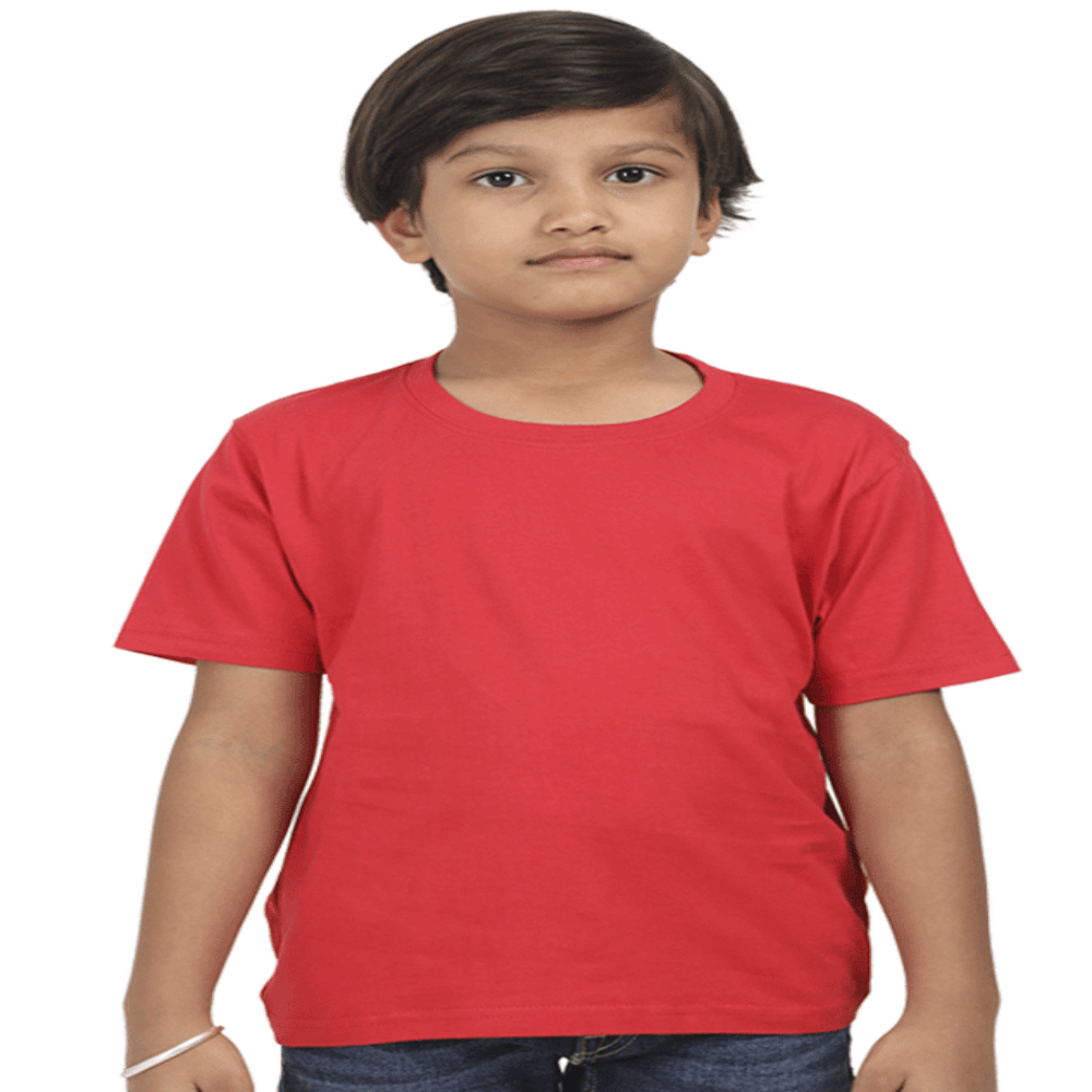 Boys Cotton T-Shirt Red / 0-12M Qikink