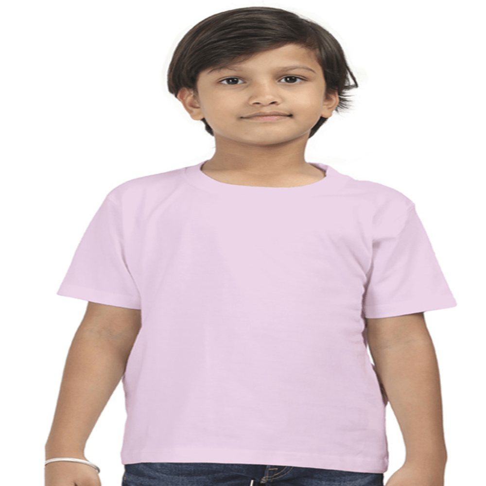 Boys Cotton T-Shirt Light Baby Pink / 0-12M Qikink