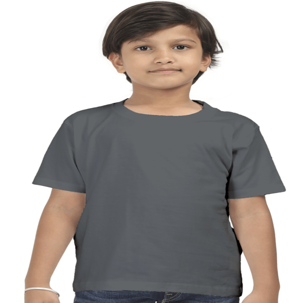 Boys Cotton T-Shirt Steel Grey / 0-12M Qikink