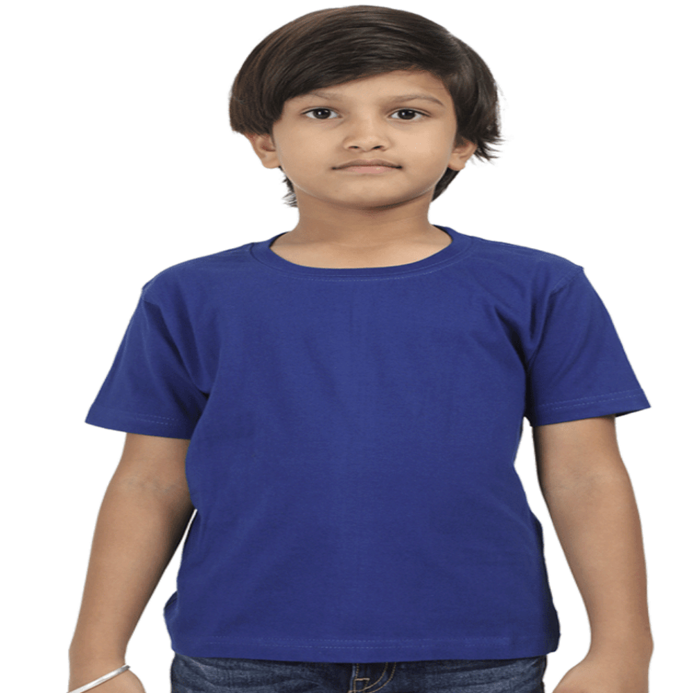 Boys Cotton T-Shirt Royal Blue / 0-12M Qikink