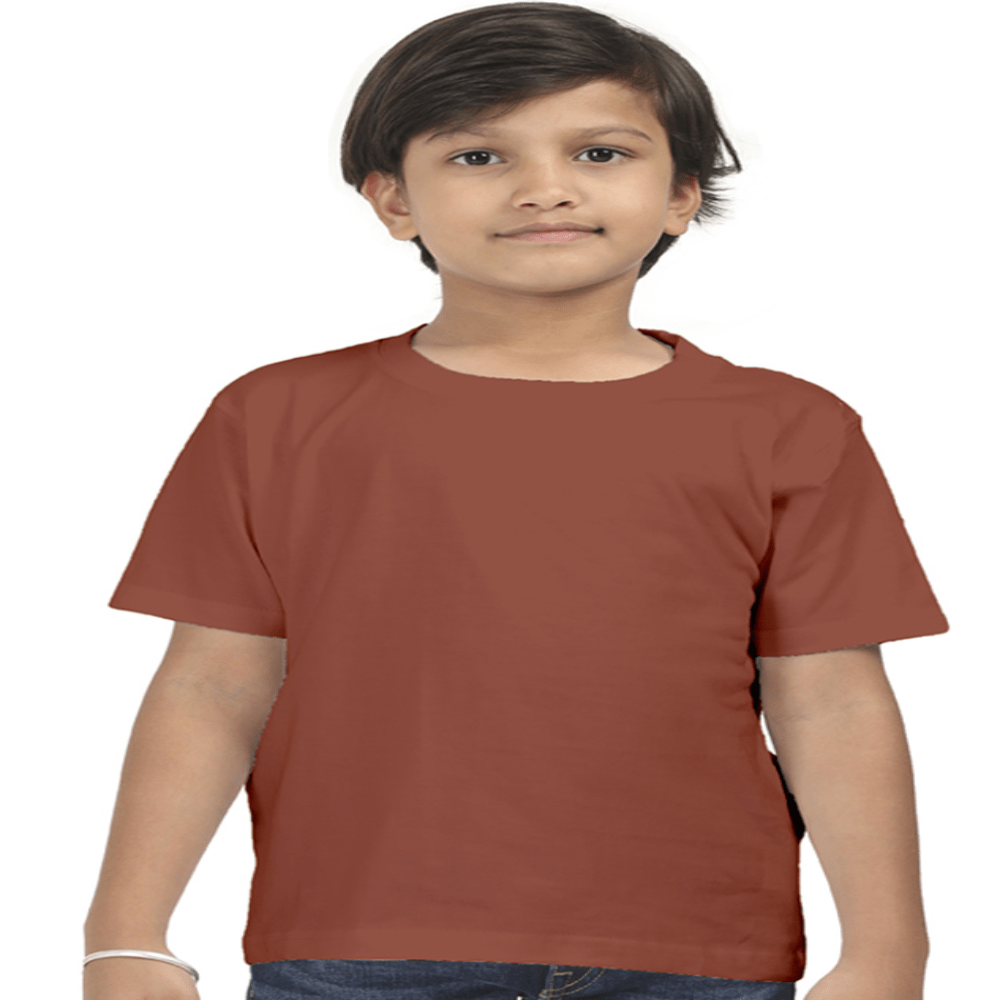 Boys Cotton T-Shirt Brick Red / 0-12M Qikink