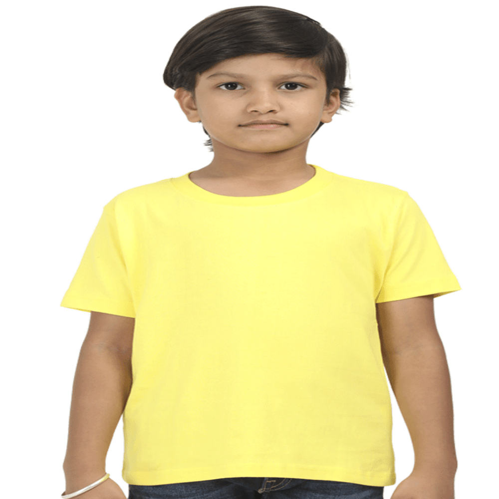 Boys Cotton T-Shirt New Yellow / 0-12M Qikink