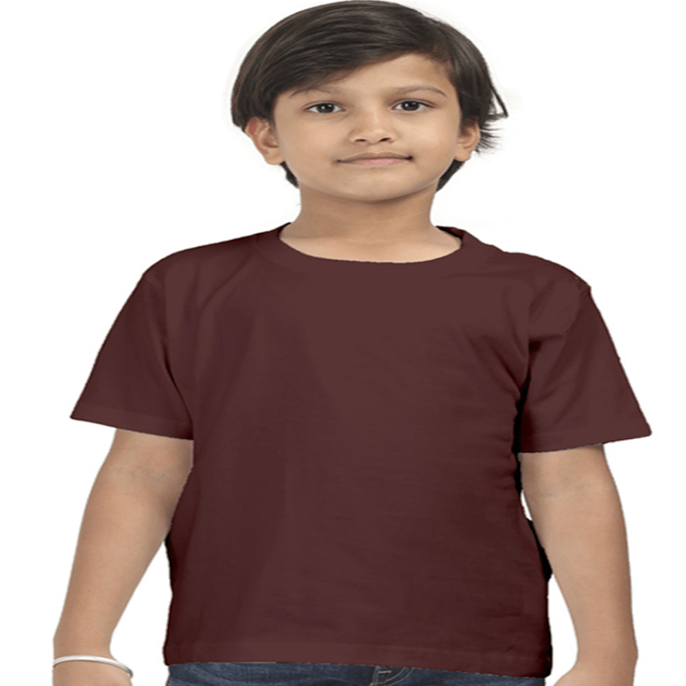 Boys Cotton T-Shirt Maroon / 0-12M Qikink