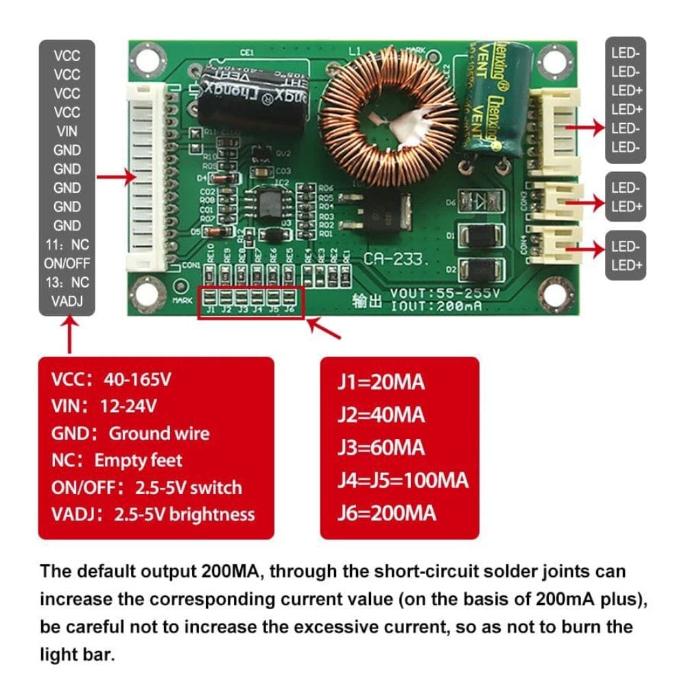 CA-233 Single Coil Universal Backlight Inverter Board 32-60 inch LED TV Onezeros.in