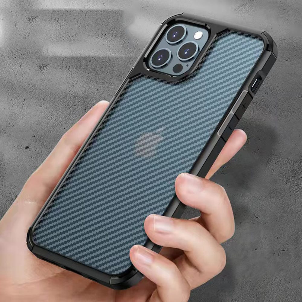 Carbon Fiber Design Phone Case for iPhone 11 Back Cover Black Onezeros.in