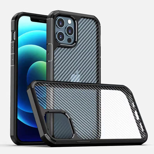 Carbon Fiber Design Phone Case for iPhone 12 Mini Mobile Back Cover Black Onezeros.in