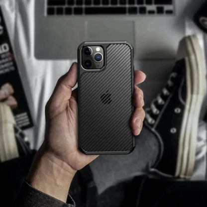 Carbon Fiber Design Phone Case for iPhone 14 Pro Max Mobile Back Cover Black Onezeros.in