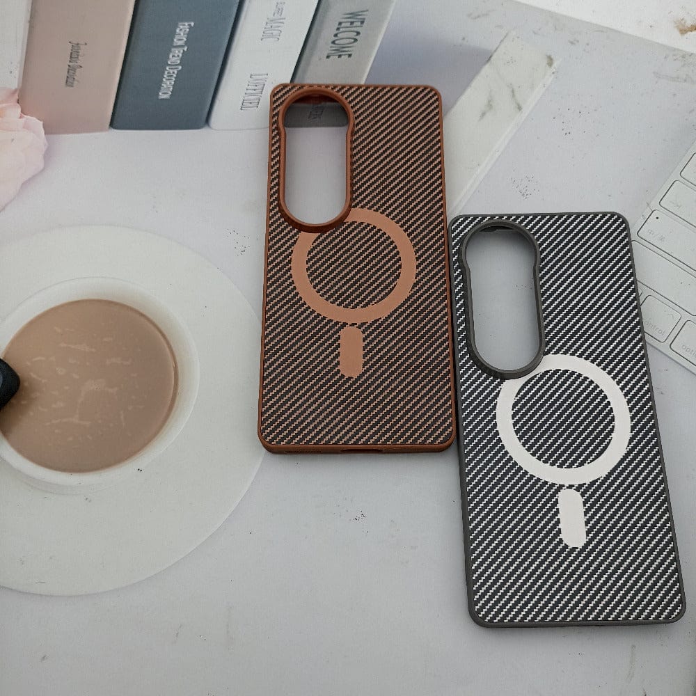 Carbon Fiber Megsafe Design Phone Case for Vivo V40 Back Cover Onezeros.in