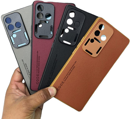 CODE Logo Leather Finish Phone Case for OnePlus 12R 5G Mobile Cover Onezeros.in