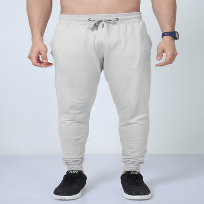 Cotton Joggers Track Pants for Unisex Grey Melange / S Qikink