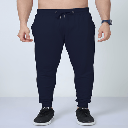 Cotton Joggers Track Pants for Unisex Navy Blue / S Qikink